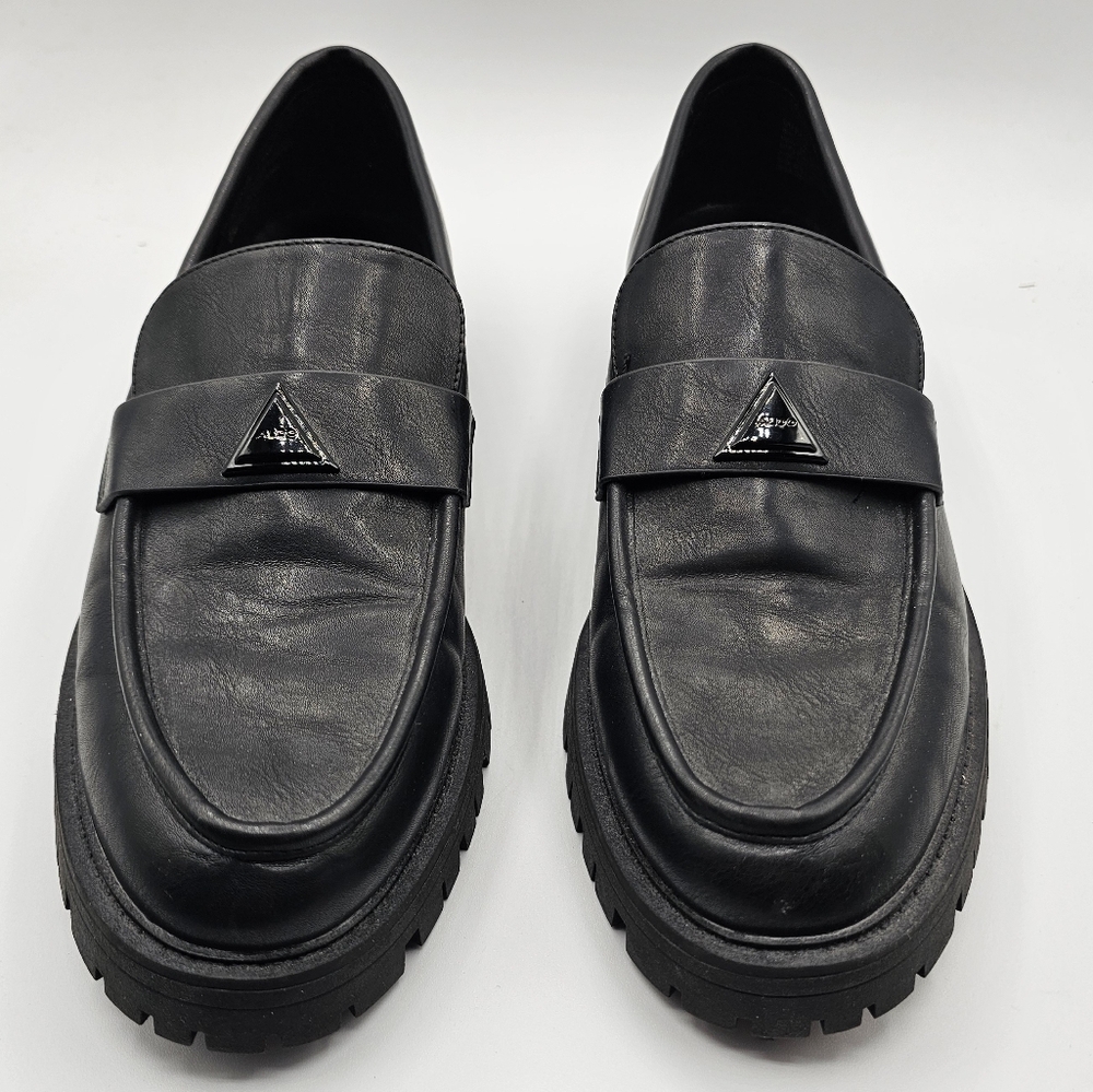 Aldo Black Lug Sole Loafers